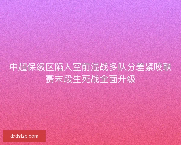 中超保级区陷入空前混战多队分差紧咬联赛末段生死战全面升级 中超保级区陷入空前混战多队分差紧咬联赛末段生死战全面升级