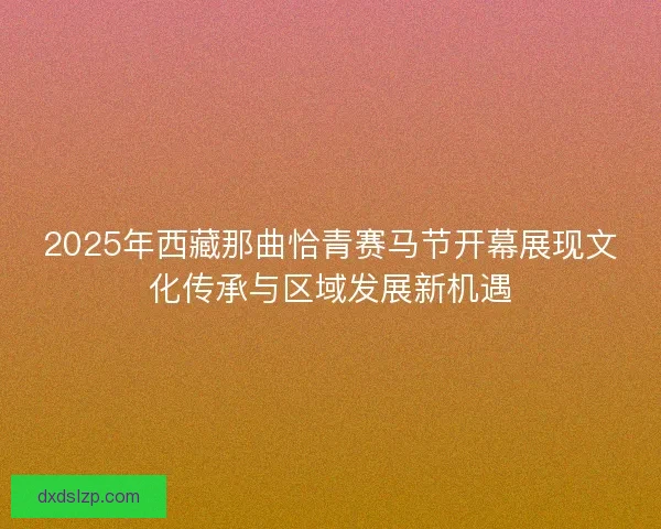2025年西藏那曲恰青赛马节开幕展现文化传承与区域发展新机遇 2025年西藏那曲恰青赛马节开幕展现文化传承与区域发展新机遇